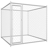 vidaXL Outdoor Dog Kennel 76’x76’x72.8’ - Silver