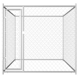 vidaXL Outdoor Dog Kennel 76’x76’x72.8’ - Silver