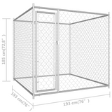 vidaXL Outdoor Dog Kennel 76’x76’x72.8’ - Silver