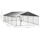 vidaXL Outdoor Dog Kennel with Roof