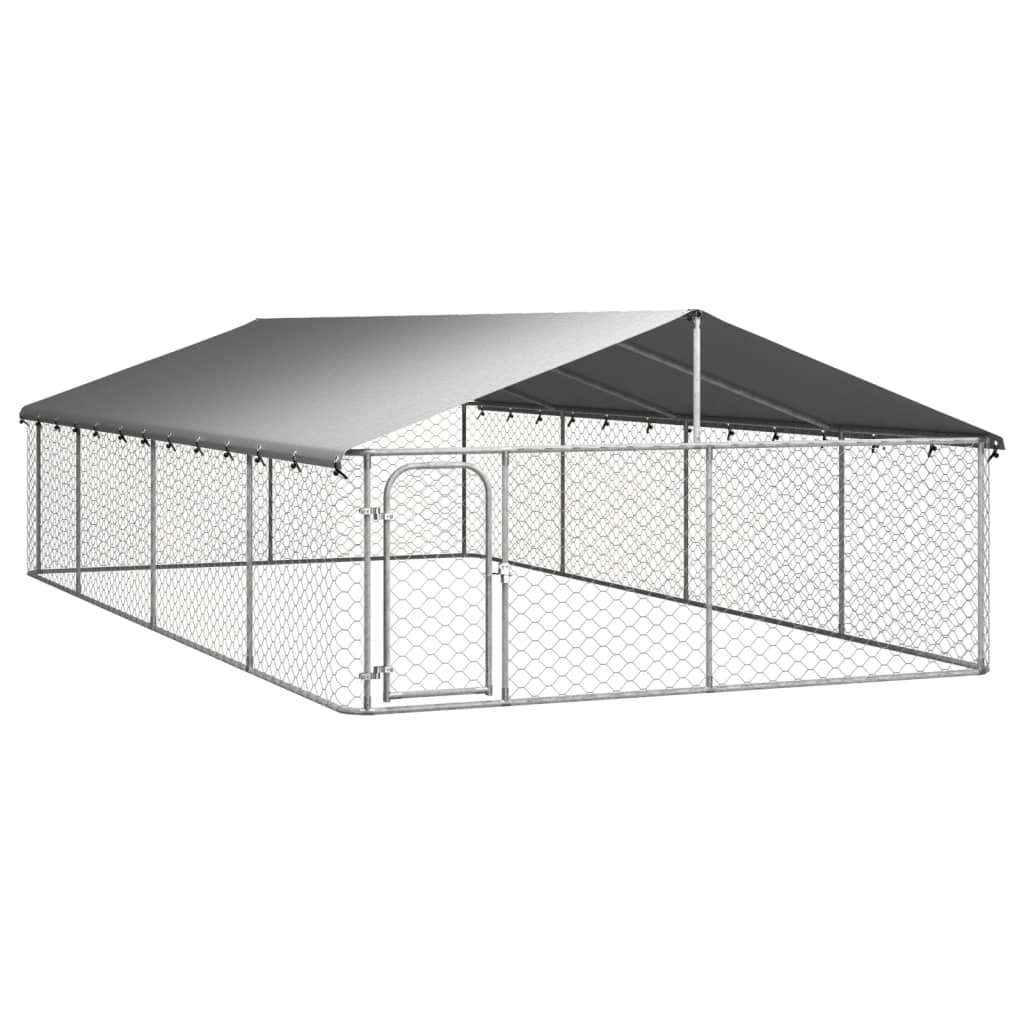 vidaXL Outdoor Dog Kennel with Roof