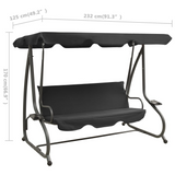 vidaXL Outdoor Swing Bench with Canopy Anthracite