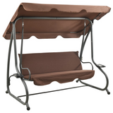 vidaXL Outdoor Swing Bench with Canopy - Coffee | Relaxing