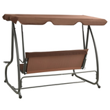 vidaXL Outdoor Swing Bench with Canopy - Coffee | Relaxing