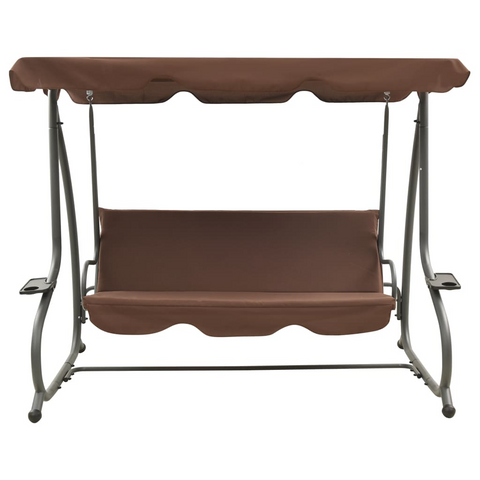 vidaXL Outdoor Swing Bench with Canopy - Coffee | Relaxing