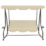 vidaXL Outdoor Swing Bench with Canopy Sand White - White