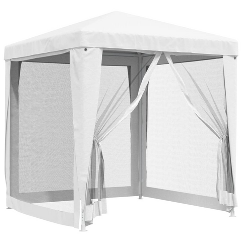 vidaXL Party Tent with 4 Mesh Sidewalls 6.6’x6.6’ White