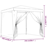 vidaXL Party Tent with 4 Mesh Sidewalls 8.2’x8.2’ White