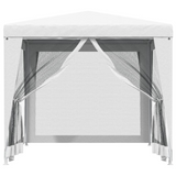 vidaXL Party Tent with 4 Mesh Sidewalls 8.2’x8.2’ White