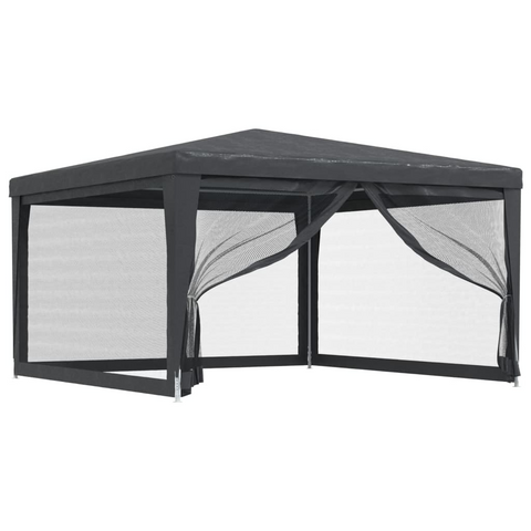 vidaXL Party Tent with 4 Mesh Sidewalls Anthracite