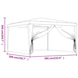 vidaXL Party Tent with 4 Mesh Sidewalls Anthracite