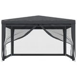 vidaXL Party Tent with 4 Mesh Sidewalls Anthracite