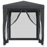 vidaXL Party Tent with 4 Mesh Sidewalls Anthracite