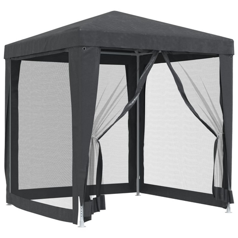 vidaXL Party Tent with 4 Mesh Sidewalls Anthracite