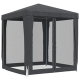 vidaXL Party Tent with 4 Mesh Sidewalls Anthracite