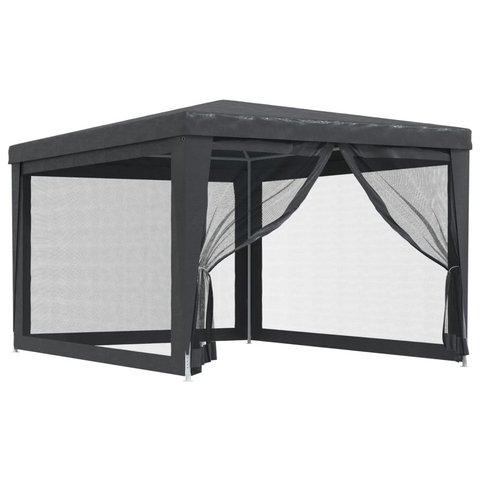 vidaXL Party Tent with 4 Mesh Sidewalls Anthracite