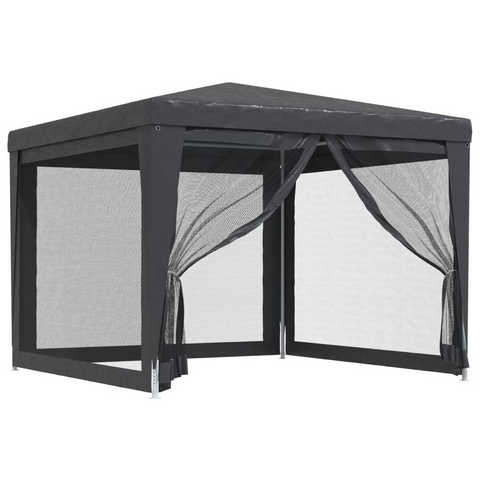 vidaXL Party Tent with 4 Mesh Sidewalls Anthracite