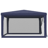 vidaXL Party Tent with 4 Mesh Sidewalls Blue