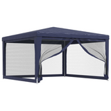 vidaXL Party Tent with 4 Mesh Sidewalls Blue