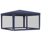 vidaXL Party Tent with 4 Mesh Sidewalls Blue