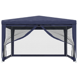 vidaXL Party Tent with 4 Mesh Sidewalls Blue