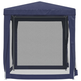 vidaXL Party Tent with 4 Mesh Sidewalls Blue 6.6’x6.6’