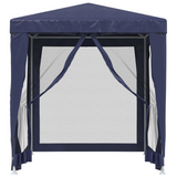 vidaXL Party Tent with 4 Mesh Sidewalls Blue 6.6’x6.6’