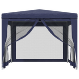 vidaXL Party Tent with 4 Mesh Sidewalls Blue 9.8’x9.8’