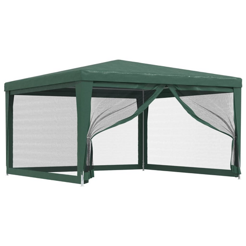 vidaXL Party Tent with 4 Mesh Sidewalls Green