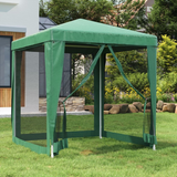 vidaXL Party Tent with 4 Mesh Sidewalls Green 6.6’x6.6’