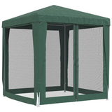 vidaXL Party Tent with 4 Mesh Sidewalls Green 6.6’x6.6’