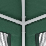 vidaXL Party Tent with 4 Mesh Sidewalls Green 6.6’x6.6’