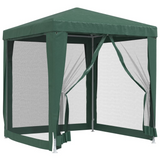 vidaXL Party Tent with 4 Mesh Sidewalls Green 6.6’x6.6’