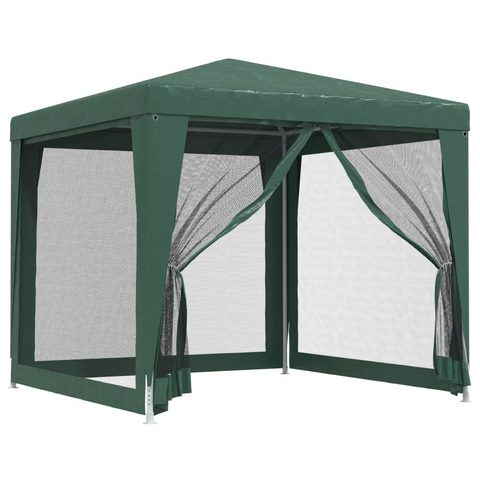 vidaXL Party Tent with 4 Mesh Sidewalls Green 8.2’x8.2’