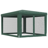 vidaXL Party Tent with 4 Mesh Sidewalls Green