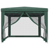 vidaXL Party Tent with 4 Mesh Sidewalls Green