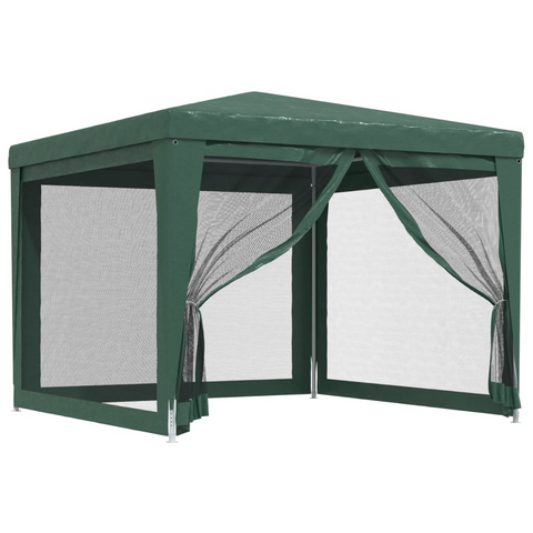 vidaXL Party Tent with 4 Mesh Sidewalls Green 9.8’x9.8’