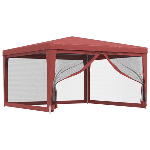 vidaXL Party Tent with 4 Mesh Sidewalls Red 13.1’x13.1’