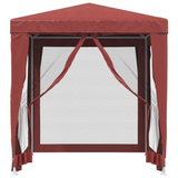 vidaXL Party Tent with 4 Mesh Sidewalls Red 6.6’x6.6’