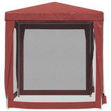 vidaXL Party Tent with 4 Mesh Sidewalls Red 6.6’x6.6’