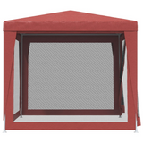 vidaXL Party Tent with 4 Mesh Sidewalls Red 8.2’x8.2’