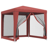 vidaXL Party Tent with 4 Mesh Sidewalls Red 8.2’x8.2’