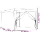 vidaXL Party Tent with 4 Mesh Sidewalls Red 9.8’x13.1’