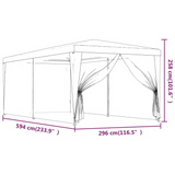 vidaXL Party Tent with 6 Mesh Sidewalls Anthracite