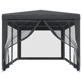 vidaXL Party Tent with 6 Mesh Sidewalls Anthracite