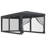 vidaXL Party Tent with 6 Mesh Sidewalls Anthracite