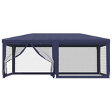 vidaXL Party Tent with 6 Mesh Sidewalls Blue