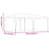 vidaXL Party Tent with 6 Mesh Sidewalls Green