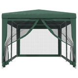 vidaXL Party Tent with 6 Mesh Sidewalls Green