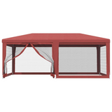 vidaXL Party Tent with 6 Mesh Sidewalls Red 19.7’x13.1’